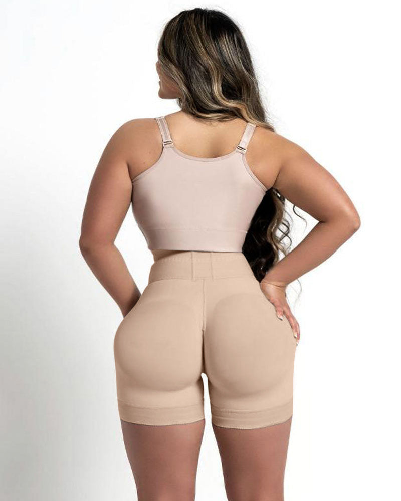 Adjustable Hook and Eye Front Closure Short Sleeve Women Shapewear With Bra