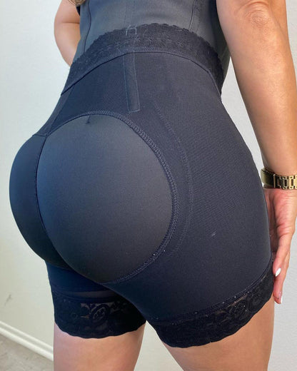 Booty Shaper Short High Waist Zipper Adjustable Butt Lifter Slimming Fajas Lace Push Up