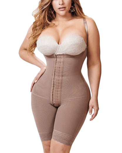 Knee Length Underbust Body Shaper Fajas For Women Postpartum Girdle Body Shaper