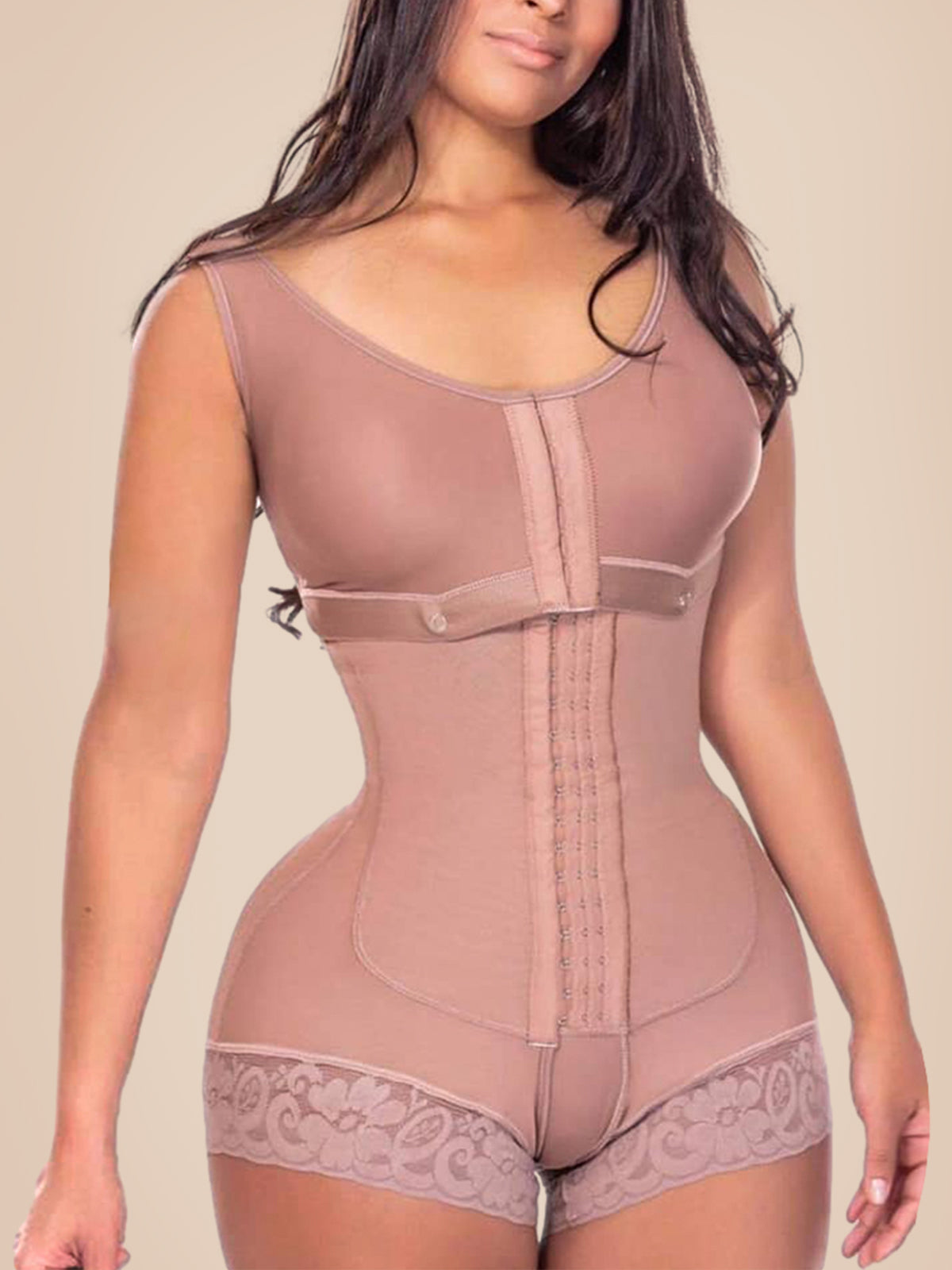 Full Back Coverage High Compression Powernet Garment With Bra