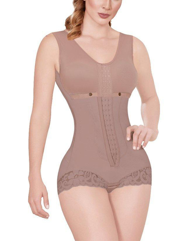 Sleeveless Compression Shaping Bodysuit For Women Sleeveless Post Op High Waist Fajas Tummy Control