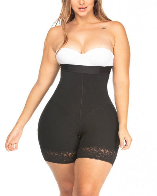 Women's High-waist Black Tummy Control Lace Butt Lifter