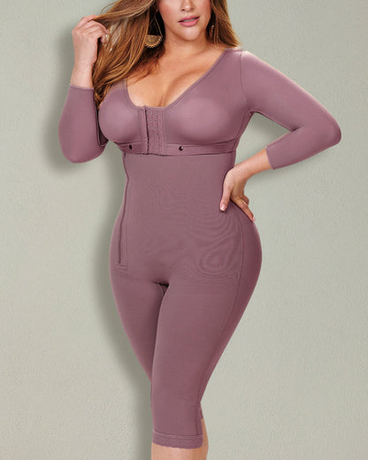 Long-sleeves Body Shaper With Side Zipper Adjustable Bra Fajas FGA312