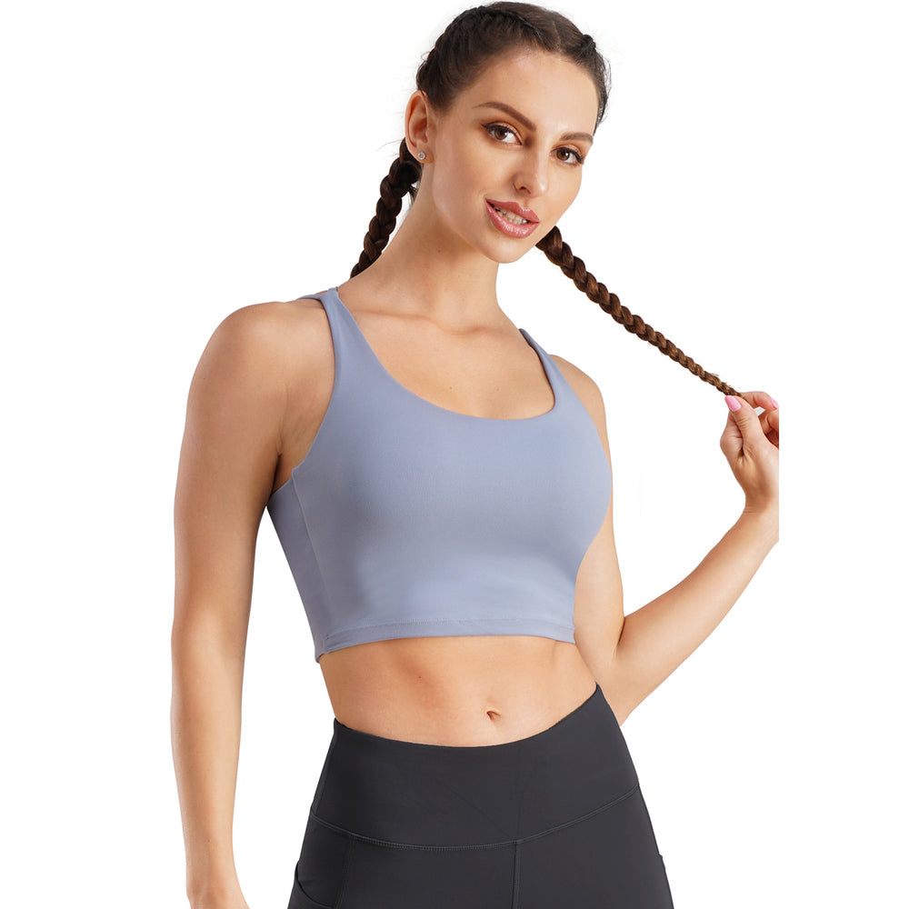 Women Sports Bra Strappy Wirefree Padded