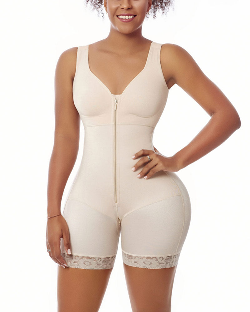 Women Zipper Butt Lifter Fajas Shapewear High Waist Bodysuit With Seamless Bodyshaper