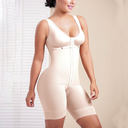 Women Bodysuit Front Closure Adjustable Tummy Control Shapewear Slimming Fajas Lace Body Shaper