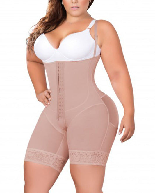 Women Open Bust Shapewear Postpartum Body Shaper Post Liposuction Tummy Control Bodysuit