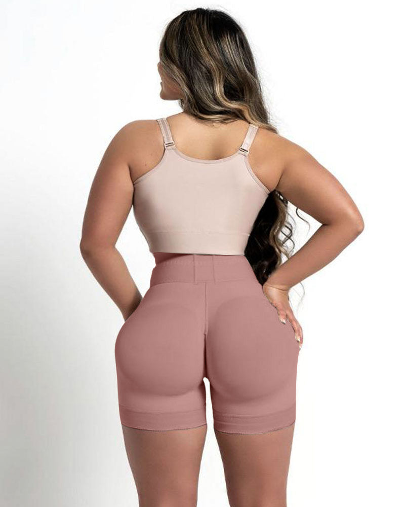 Adjustable Hook and Eye Front Closure Short Sleeve Women Shapewear With Bra