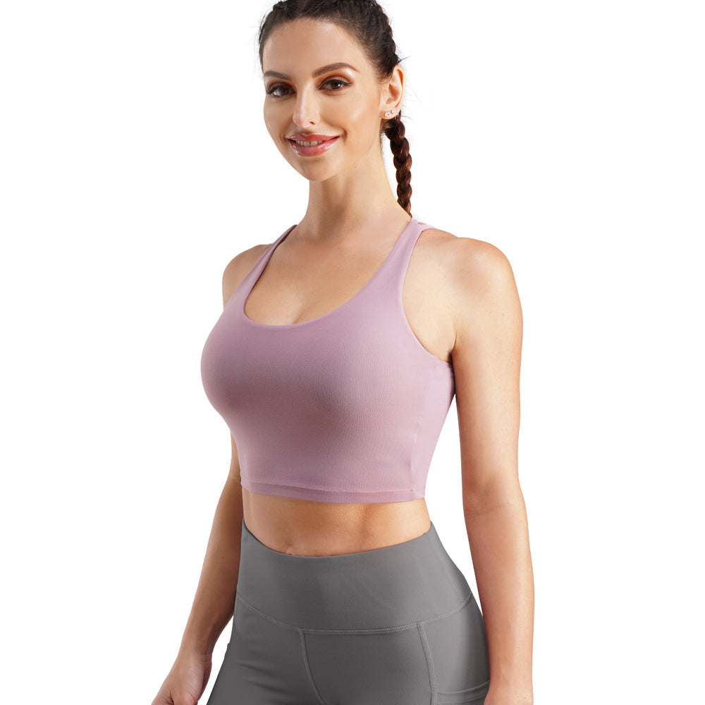 Women Sports Bra Strappy Wirefree Padded