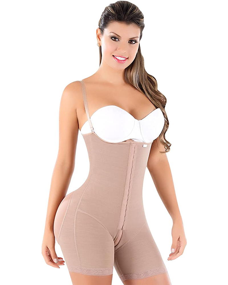 Tummy Control Fajas Push Up Women Shapewear Postpartum Bodysuit with Straps Hook and Eye