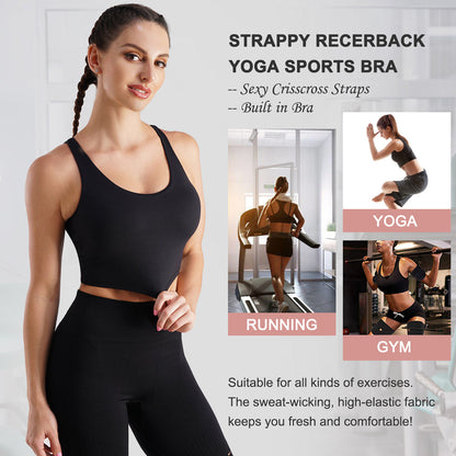 Women Sports Bra Strappy Wirefree Padded