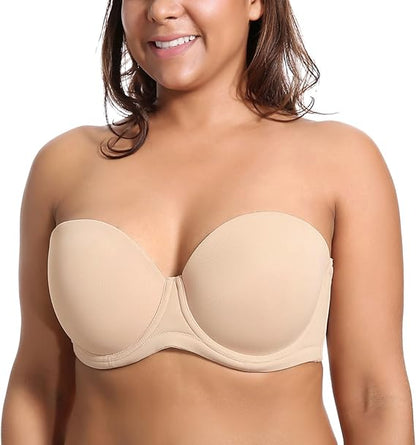 Women's Underwire Contour Multiway Full Coverage Strapless Bra Plus Size