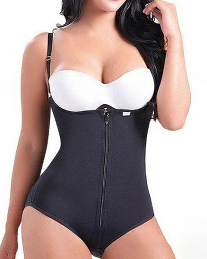 Women Postpartum Body Shaper With Zipper High Waist Cincher Flatten Abdomen Fajas