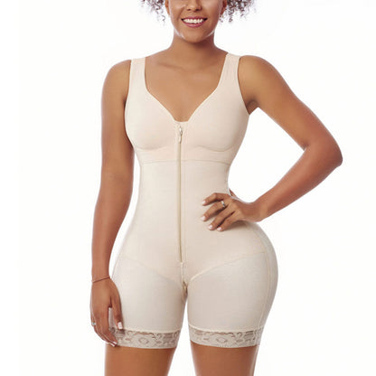 Women Zipper Butt Lifter Fajas Shapewear High Waist Bodysuit With Seamless Bodyshaper