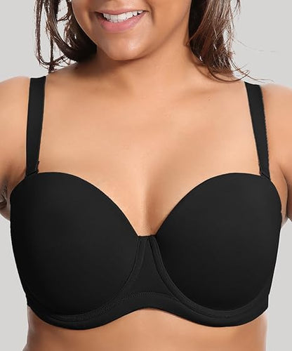 Women's Underwire Contour Multiway Full Coverage Strapless Bra Plus Size