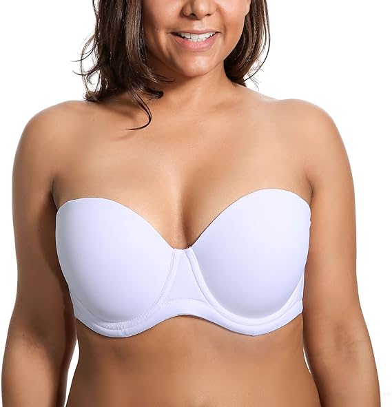 Women's Underwire Contour Multiway Full Coverage Strapless Bra Plus Size