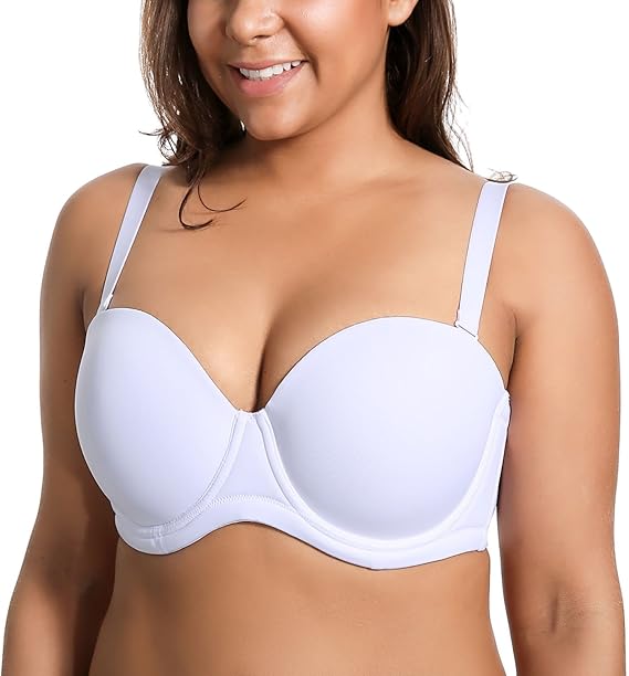 Women's Underwire Contour Multiway Full Coverage Strapless Bra Plus Size