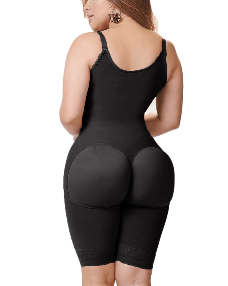 Knee Length Underbust Body Shaper Fajas For Women Postpartum Girdle Body Shaper