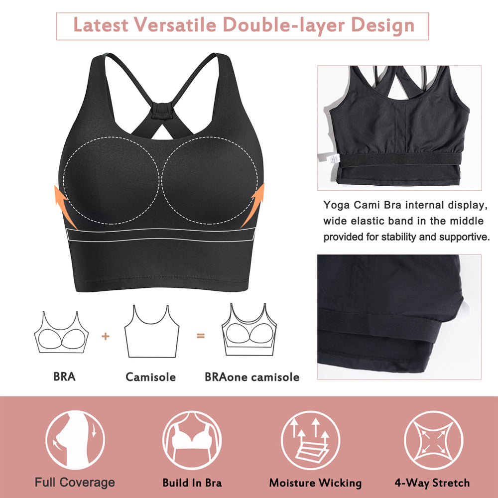 Women Sports Bra Strappy Wirefree Padded