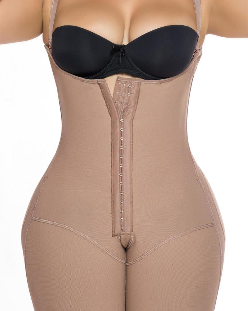 Knee Length Underbust Body Shaper Fajas For Women Postpartum Girdle Body Shaper