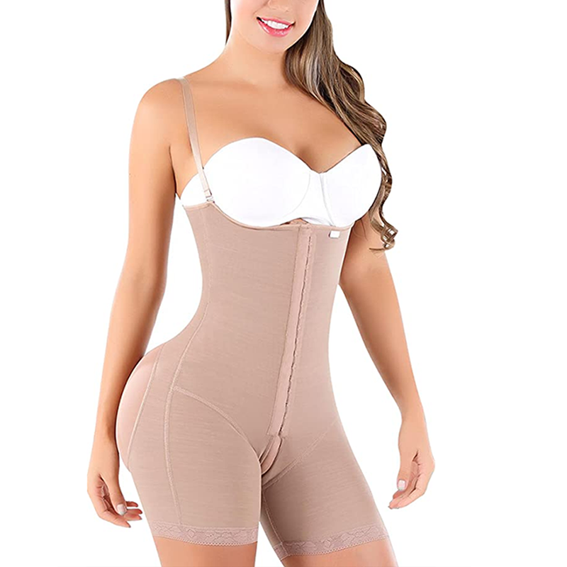 Tummy Control Fajas Push Up Women Shapewear Postpartum Bodysuit with Straps Hook and Eye