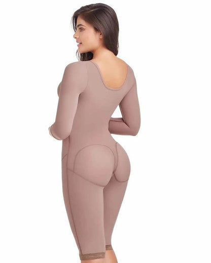 Women Shapewear Long Sleeves Fajas Front Closure Postpartum Post Liposuction Bodysuit