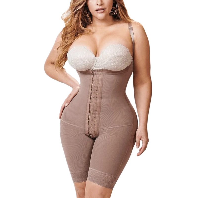 Knee Length Underbust Body Shaper Fajas For Women Postpartum Girdle Body Shaper