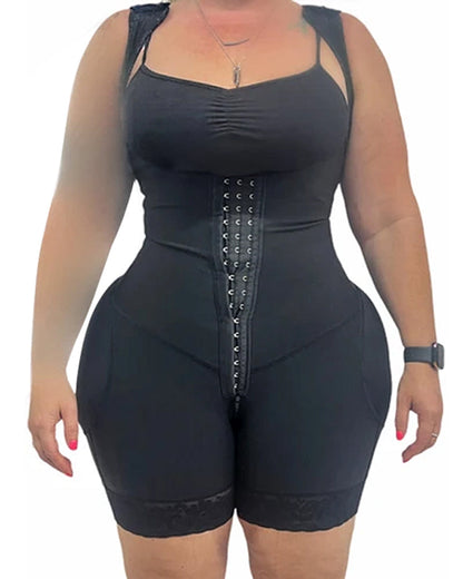 Hips & Butt  Front Closure Charming Curves Elastic Mesh Fabric Slimming Fajas Lace Body Shaper