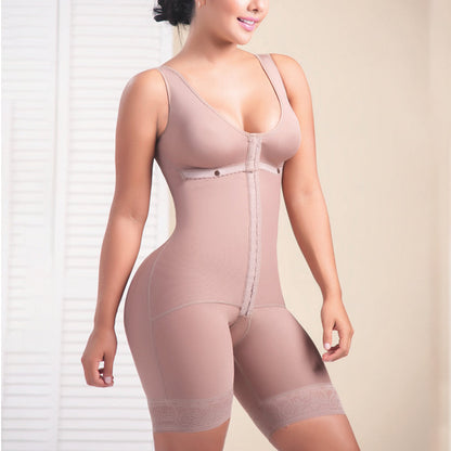 Women Bodysuit Front Closure Adjustable Tummy Control Shapewear Slimming Fajas Lace Body Shaper