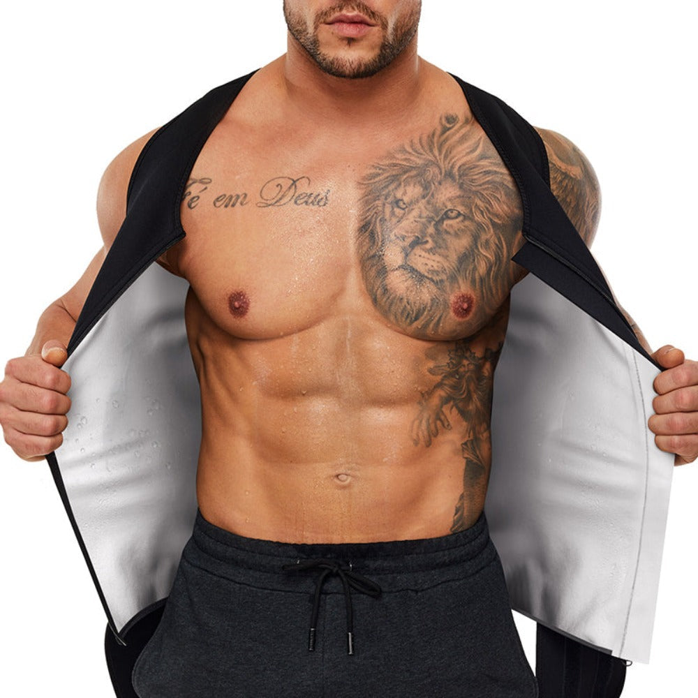 Men Sauna Sweat Vest with Adjustable Double Belts