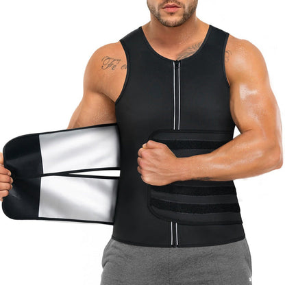 Men Sauna Sweat Vest with Adjustable Double Belts