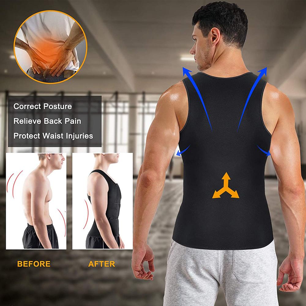 Men Sauna Sweat Vest with Adjustable Double Belts