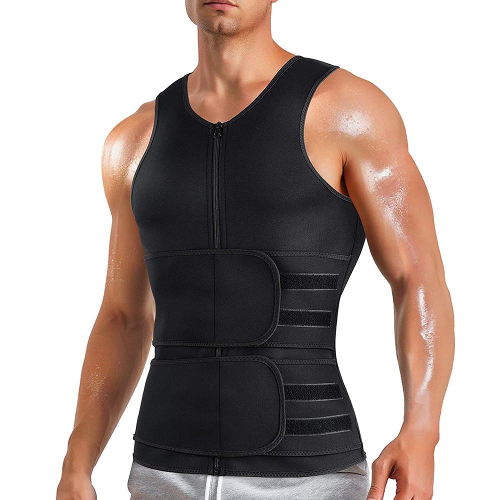 Men Sauna Sweat Vest with Adjustable Double Belts