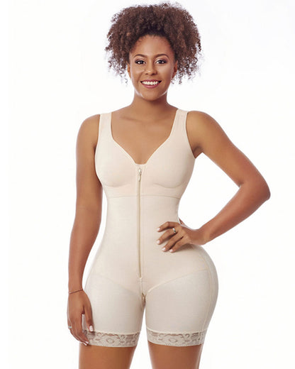 Women Zipper Butt Lifter Fajas Shapewear High Waist Bodysuit With Seamless Bodyshaper