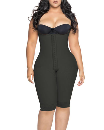 Knee Length Underbust Body Shaper Fajas For Women Postpartum Girdle Body Shaper