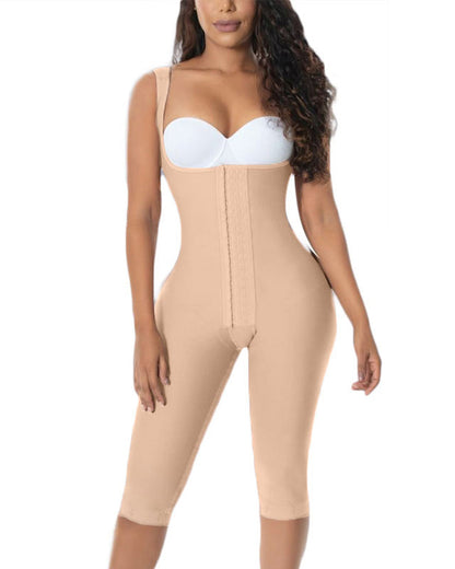 Fajas Compression Fabric Abdominal Control Adjustable Shoulder Clasps and Natural Buttock Lift System