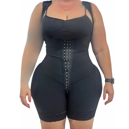 Hips & Butt  Front Closure Charming Curves Elastic Mesh Fabric Slimming Fajas Lace Body Shaper