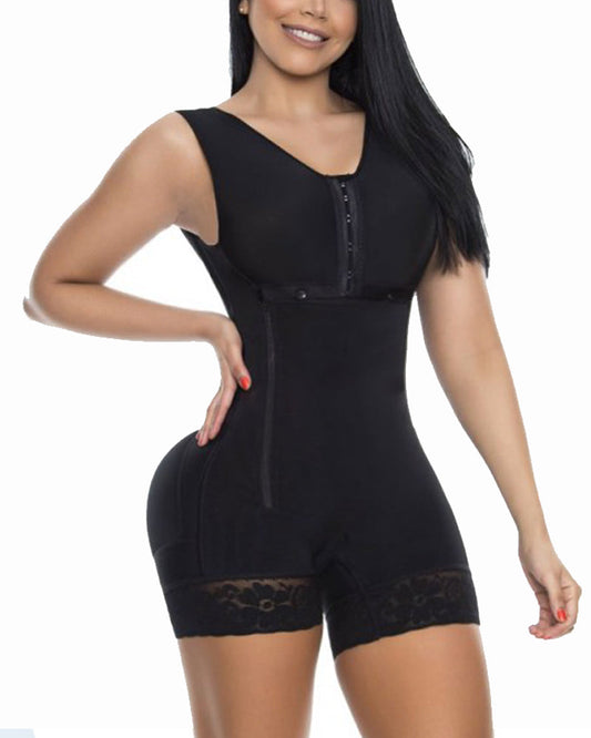 The Front Hooks Full Comfortable Compression Faja Bodysuit Max Tummy Control With Bra