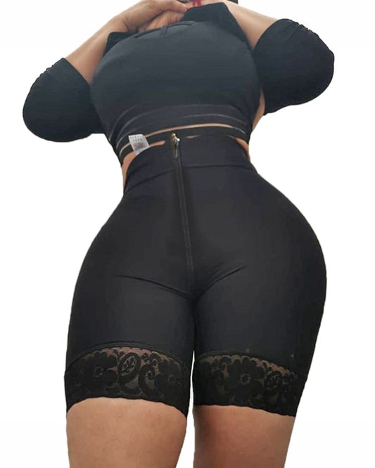 Dual High Compression Garment Zip-Up Hip Shorts