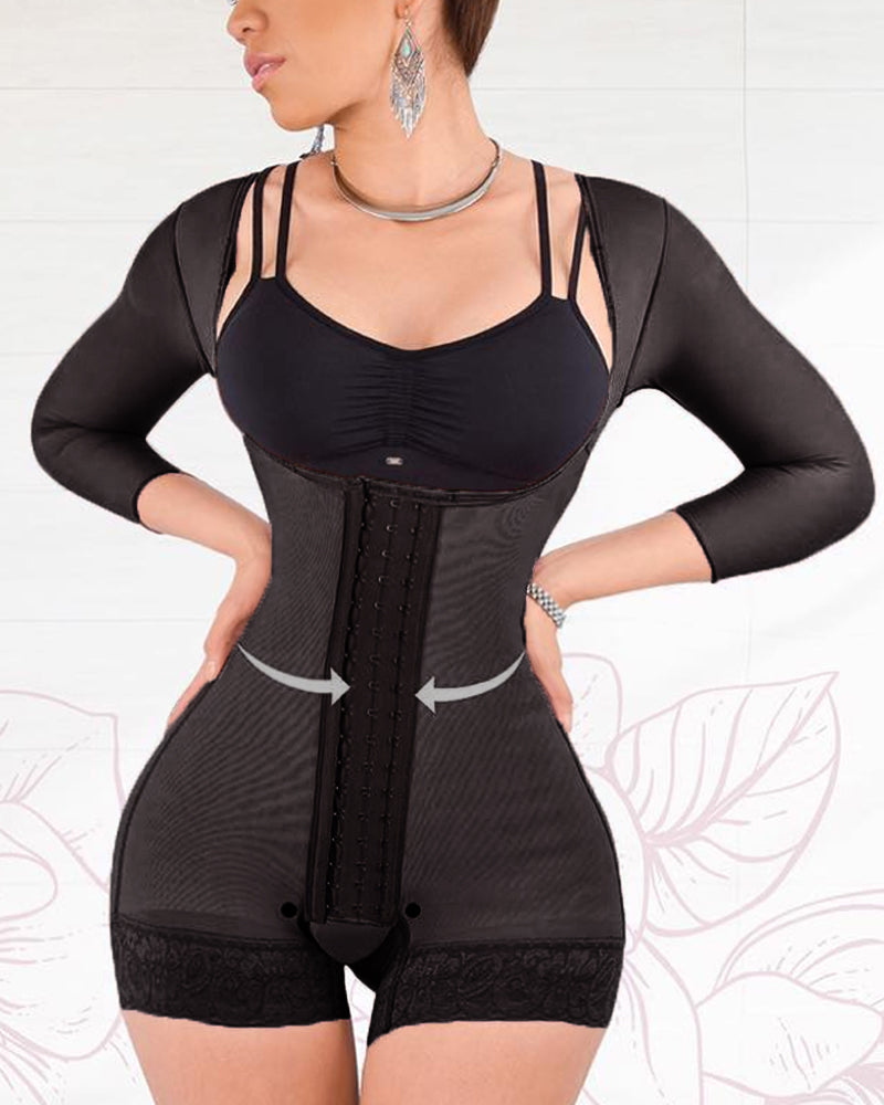 High Comression Tummy Control Shapewear Slimming Fajas Lace Body Shaper