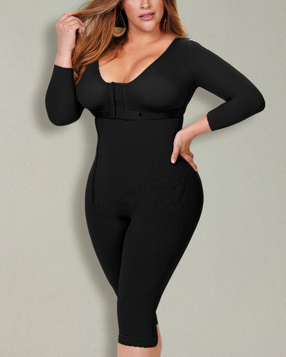 Long-sleeves Body Shaper With Side Zipper Adjustable Bra Fajas FGA312