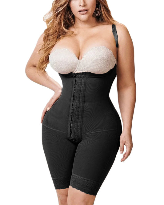 Knee Length Underbust Body Shaper Fajas For Women Postpartum Girdle Body Shaper