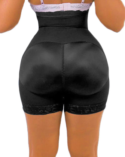 High-Waisted Girdle Front Closure Fashion Letter Shorts